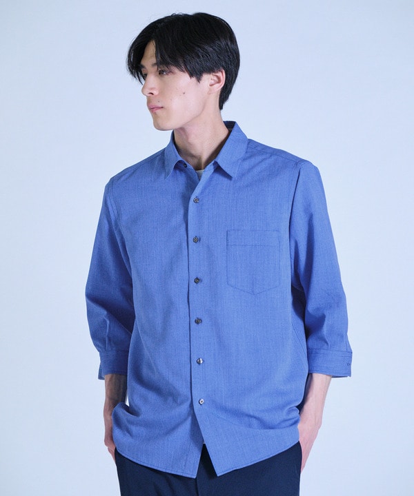 リネンライククロップドスリーブシャツ＜ハンドウォッシャブル＞ 詳細画像 11