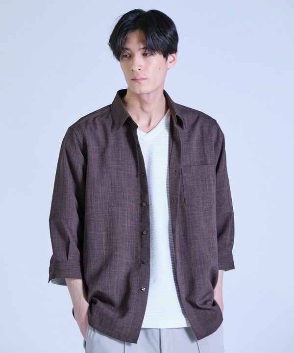 リネンライククロップドスリーブシャツ＜ハンドウォッシャブル＞ 詳細画像 14