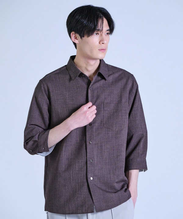 リネンライククロップドスリーブシャツ＜ハンドウォッシャブル＞ 詳細画像 15