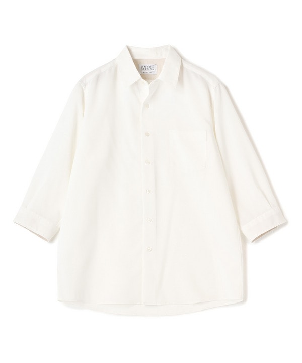 リネンライククロップドスリーブシャツ＜ハンドウォッシャブル＞ 詳細画像 ホワイト 1