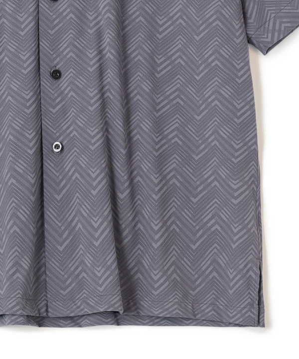 ヘリンボンジャージーオープンカラー半袖シャツ 詳細画像 17