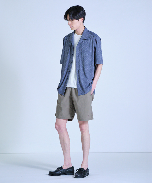 ヘリンボンジャージーオープンカラー半袖シャツ 詳細画像 8