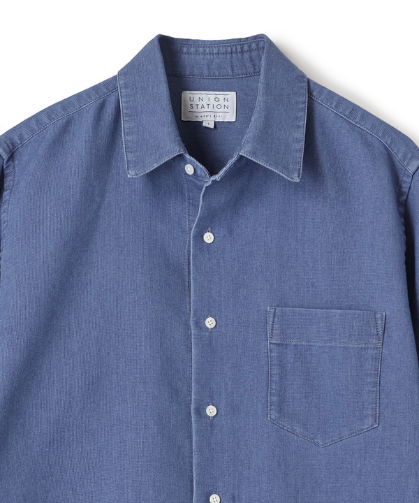 メッシュデニムクロップドスリーブシャツ＜ストレッチ・ハンドウォッシャブル・通気性＞ 詳細画像 15