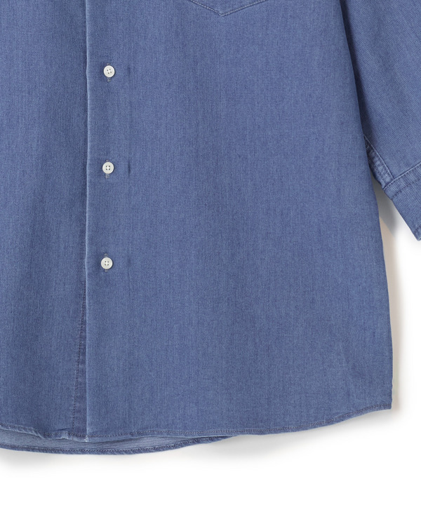 メッシュデニムクロップドスリーブシャツ＜ストレッチ・ハンドウォッシャブル・通気性＞ 詳細画像 18