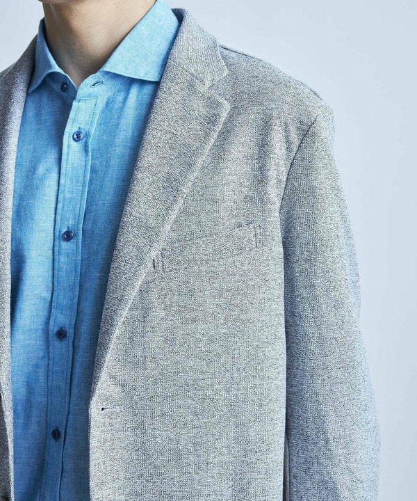 〈洗える〉ハニカムMIXテーラードジャケット 詳細画像 5