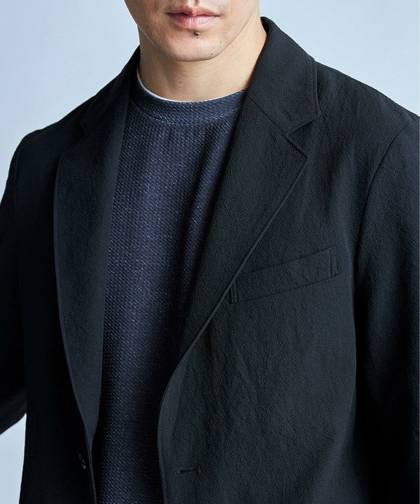 【洗える/ストレッチ】テックチリメンテーラードジャケット 詳細画像 10