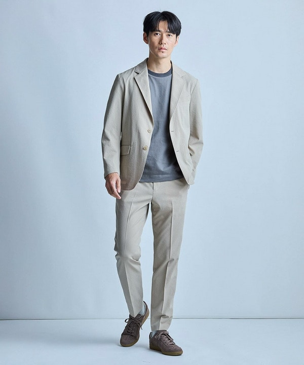 【洗える/ストレッチ】テックチリメンテーラードジャケット 詳細画像 3