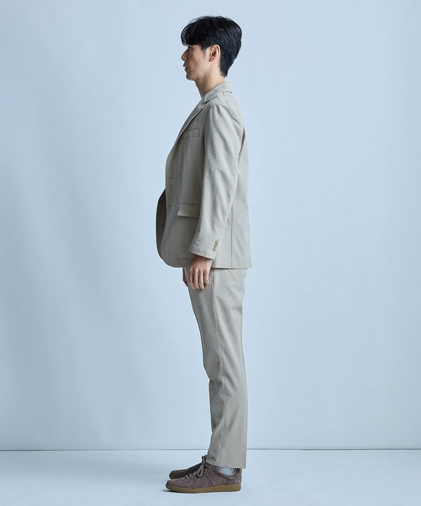 【洗える/ストレッチ】テックチリメンテーラードジャケット 詳細画像 4