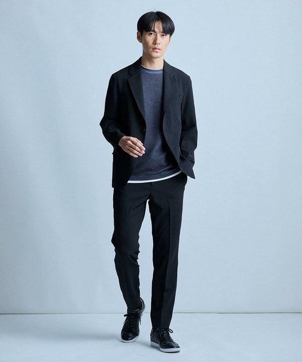 【洗える/ストレッチ】テックチリメンテーラードジャケット 詳細画像 6