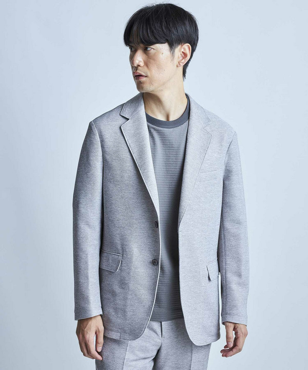 カラミ織りテーラードジャケット 詳細画像 ライトグレー 1