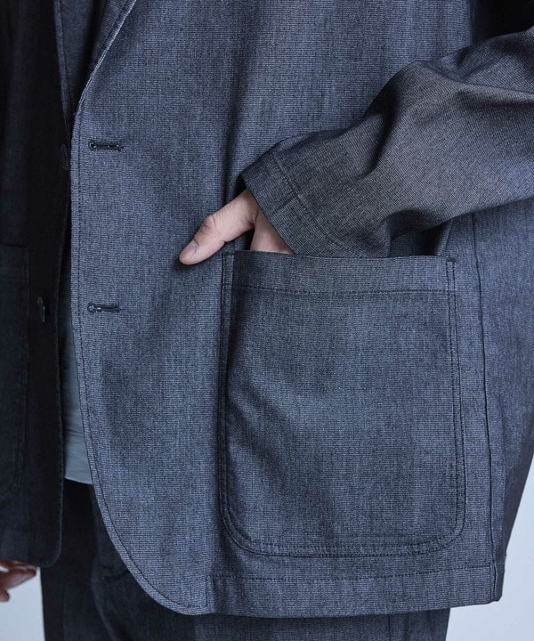 メッシュデニムジャケット〈ストレッチ・軽量・ハンドウォッシャブル・通気性〉 詳細画像 13