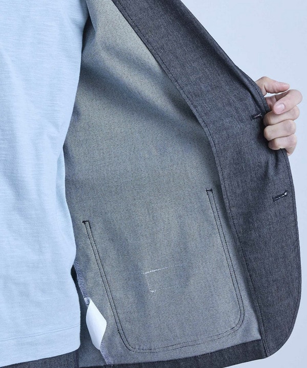 メッシュデニムジャケット〈ストレッチ・軽量・ハンドウォッシャブル・通気性〉 詳細画像 14