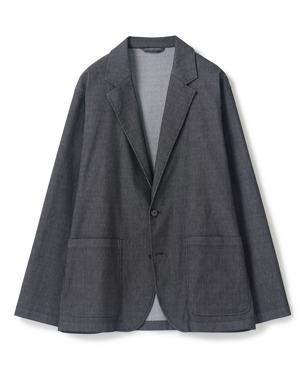 メッシュデニムジャケット〈ストレッチ・軽量・ハンドウォッシャブル・通気性〉 詳細画像 ブラック 1