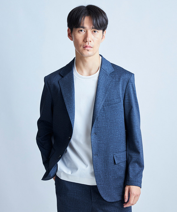 【セットアップ対応】プリントポンチテーラードジャケット＜ストレッチ・ハンドウォッシャブル・接触冷感＞ 詳細画像 11