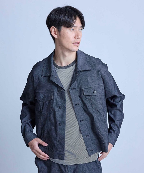 メッシュデニムトラッカージャケット〈ストレッチ・軽量・ハンドウォッシャブル・通気性〉 詳細画像 12