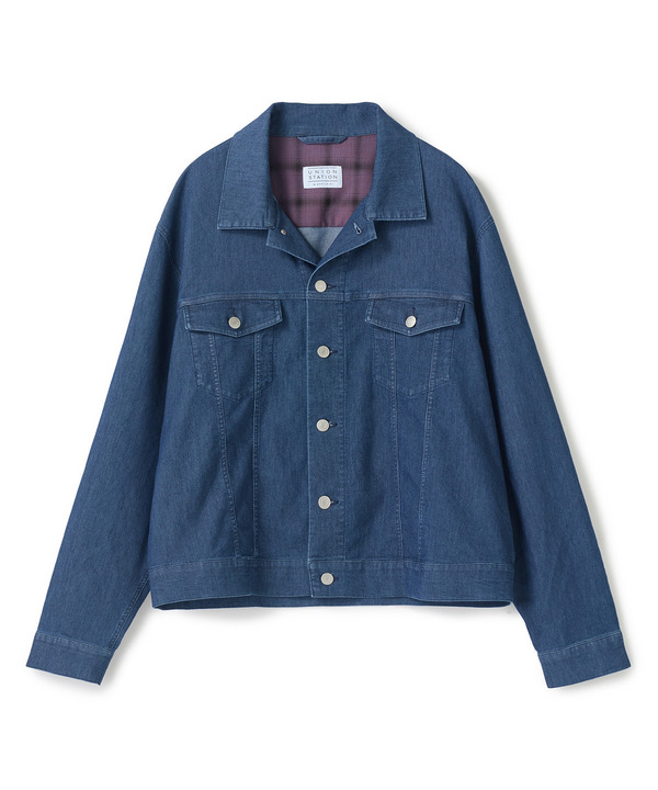 メッシュデニムトラッカージャケット〈ストレッチ・軽量・ハンドウォッシャブル・通気性〉 詳細画像 ネイビー 1