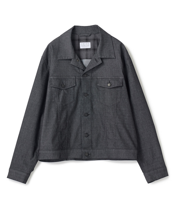 メッシュデニムトラッカージャケット〈ストレッチ・軽量・ハンドウォッシャブル・通気性〉 詳細画像 ブラック 1