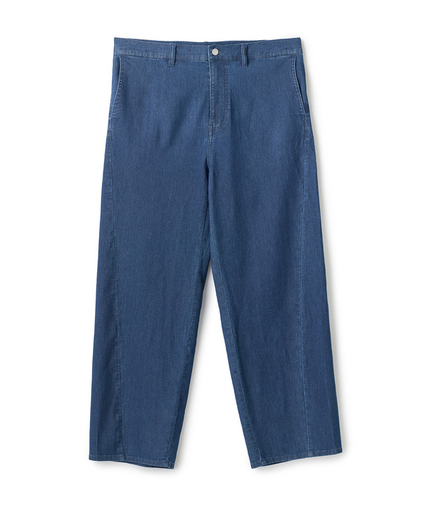 メッシュデニムカーブパンツ〈ストレッチ・軽量・ハンドウォッシャブル・通気性〉 詳細画像 ネイビー 1