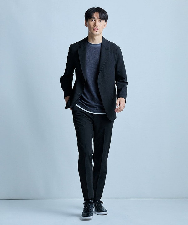 【洗える/ストレッチ】テックチリメンスリムイージースラックス 詳細画像 5