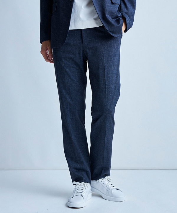 【セットアップ対応】プリントポンチスリムイージースラックス＜ストレッチ・ハンドウォッシャブル・接触冷感＞ 詳細画像 ネイビー 1