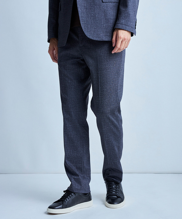 【セットアップ対応】プリントポンチスリムイージースラックス＜ストレッチ・ハンドウォッシャブル・接触冷感＞ 詳細画像 チャコールグレー 1