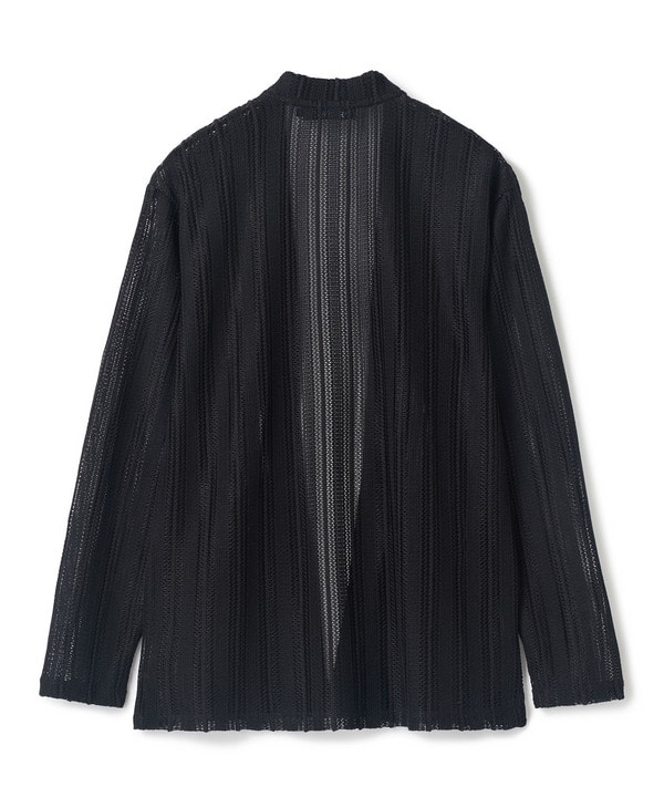 <ストレッチ・マシンウォッシャブル・接触冷感・通気性>シアジャガードストライプカーディガン 詳細画像 17