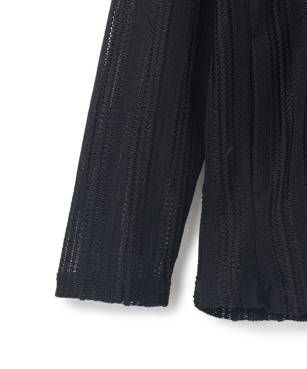<ストレッチ・マシンウォッシャブル・接触冷感・通気性>シアジャガードストライプカーディガン 詳細画像 19