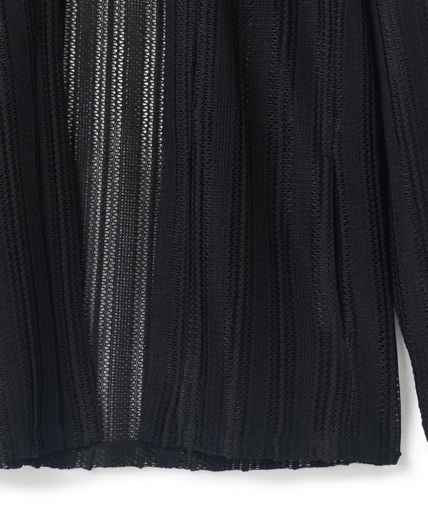 <ストレッチ・マシンウォッシャブル・接触冷感・通気性>シアジャガードストライプカーディガン 詳細画像 20