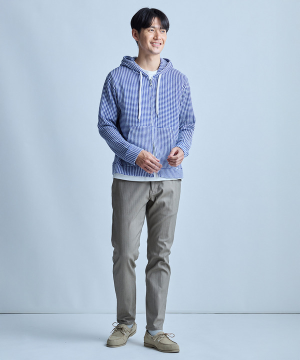 ワッフルジップアップパーカ＜ストレッチ・ハンドウォッシャブル＞ 詳細画像 3