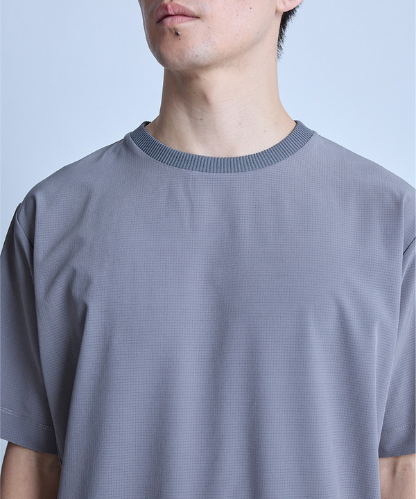 ドットメッシュドローコードTシャツ〈ストレッチ・マシンウォッシャブル・軽量・接触冷感・通気性〉 詳細画像 1