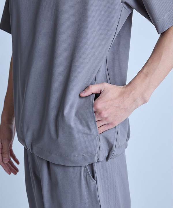 ドットメッシュドローコードTシャツ〈ストレッチ・マシンウォッシャブル・軽量・接触冷感・通気性〉 詳細画像 2