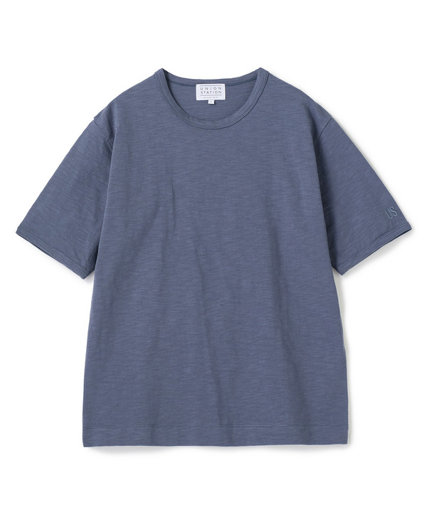 スラブ天竺ロゴ刺繍Tシャツ 詳細画像 ネイビー 1