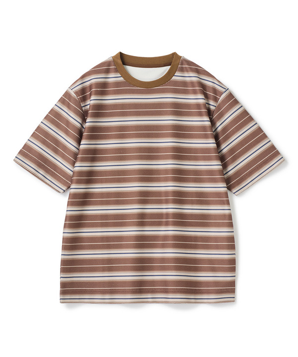 マルチボーダーT〈ストレッチ・マシンウォッシャブル〉 詳細画像 ブラウン系 1