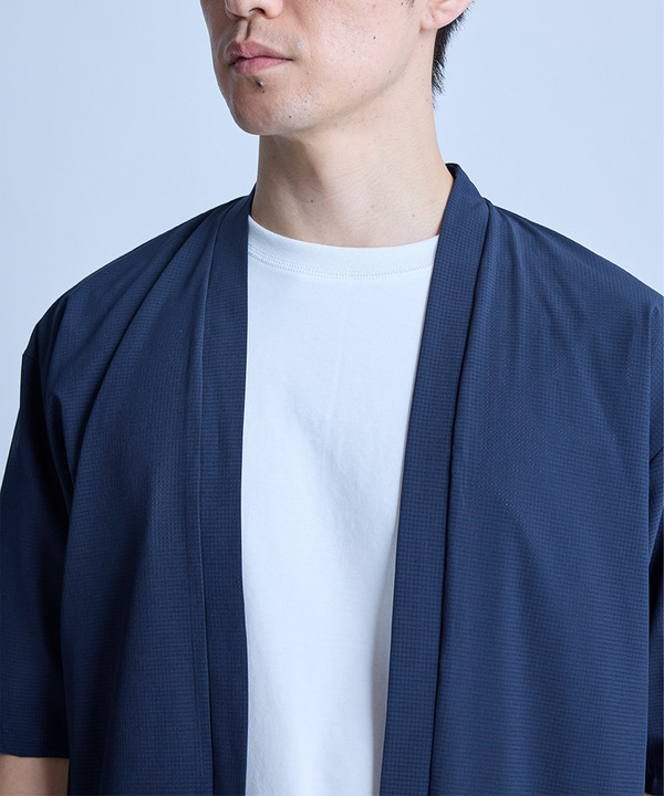 ドットメッシュ5分袖カーディガン〈ストレッチ・マシンウォッシャブル・軽量・接触冷感・通気性〉 詳細画像 6