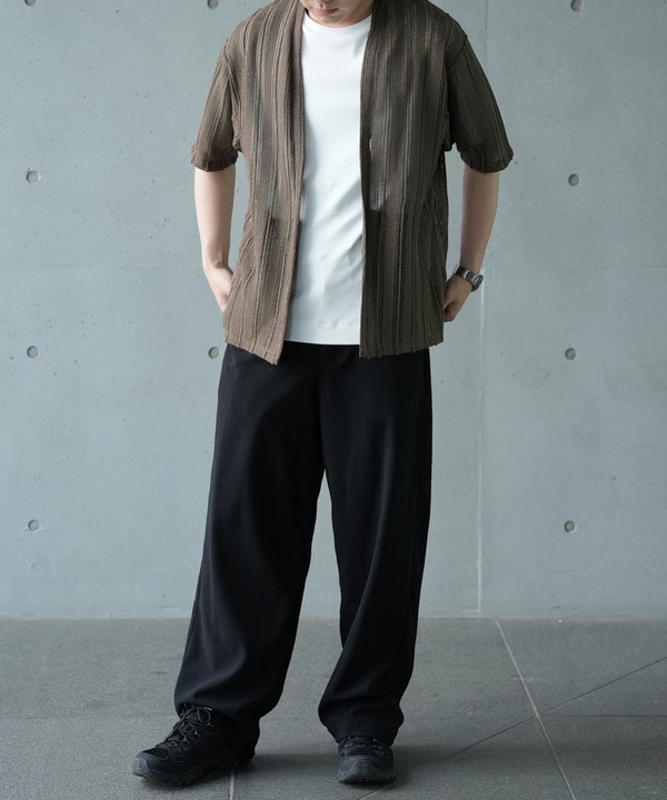 【WEB限定】シアストライプ半袖カーディガン＜ストレッチ・マシンウォッシャブル・通気性＞ 詳細画像 17