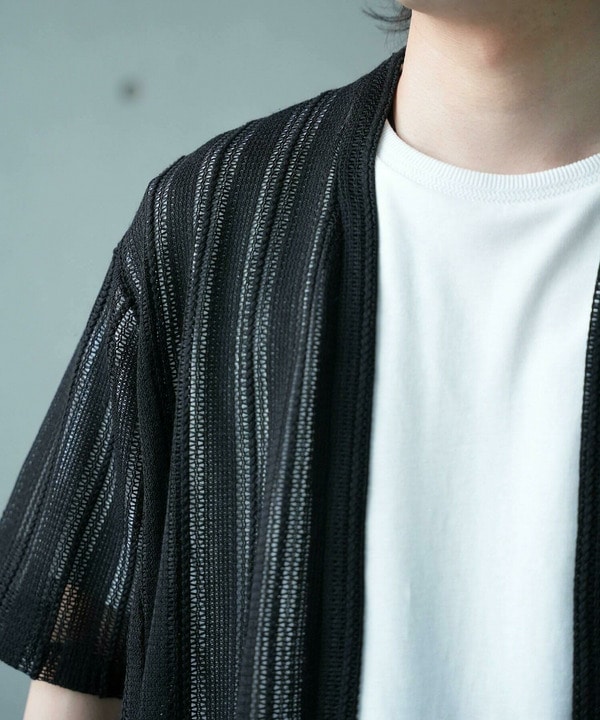 【WEB限定】シアストライプ半袖カーディガン＜ストレッチ・マシンウォッシャブル・通気性＞ 詳細画像 18