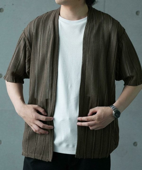 【WEB限定】シアストライプ半袖カーディガン＜ストレッチ・マシンウォッシャブル・通気性＞ 詳細画像 26