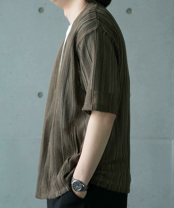 【WEB限定】シアストライプ半袖カーディガン＜ストレッチ・マシンウォッシャブル・通気性＞ 詳細画像 27