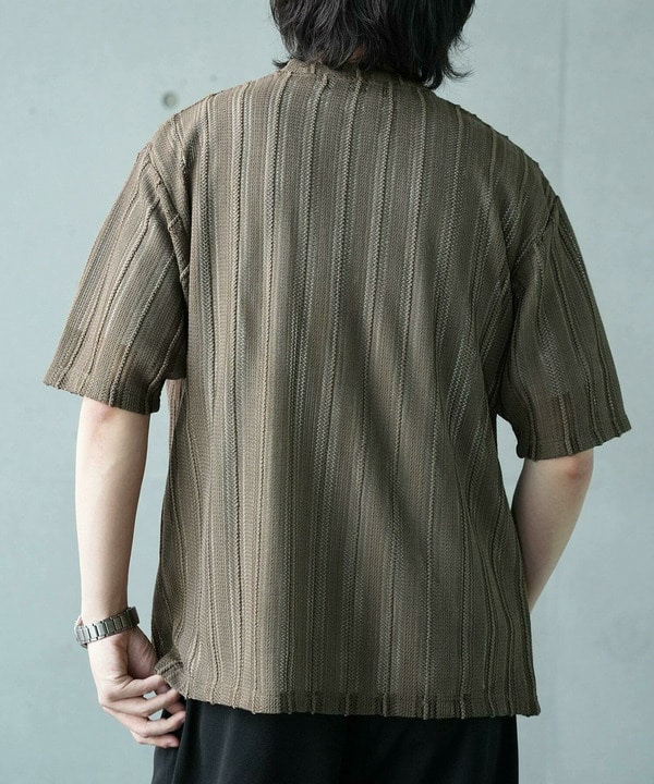 【WEB限定】シアストライプ半袖カーディガン＜ストレッチ・マシンウォッシャブル・通気性＞ 詳細画像 28