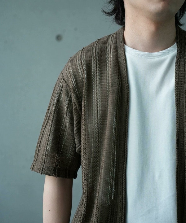 【WEB限定】シアストライプ半袖カーディガン＜ストレッチ・マシンウォッシャブル・通気性＞ 詳細画像 29