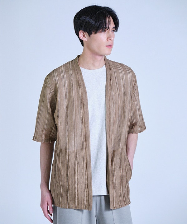 【WEB限定】シアストライプ半袖カーディガン＜ストレッチ・マシンウォッシャブル・通気性＞ 詳細画像 31