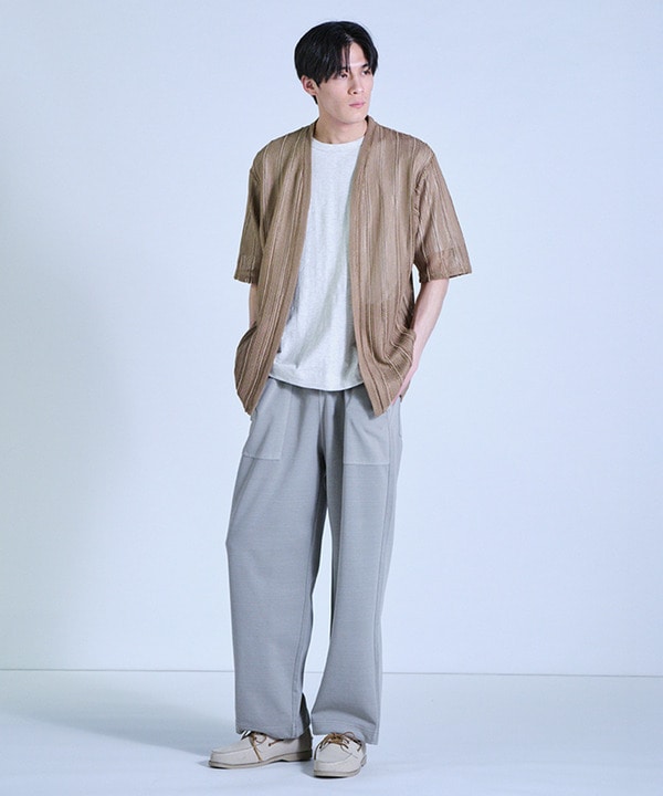 【WEB限定】シアストライプ半袖カーディガン＜ストレッチ・マシンウォッシャブル・通気性＞ 詳細画像 32