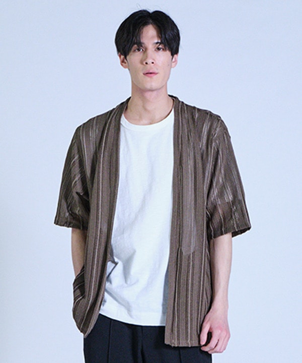 【WEB限定】シアストライプ半袖カーディガン＜ストレッチ・マシンウォッシャブル・通気性＞ 詳細画像 33