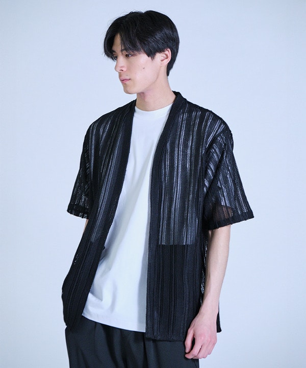 【WEB限定】シアストライプ半袖カーディガン＜ストレッチ・マシンウォッシャブル・通気性＞ 詳細画像 36