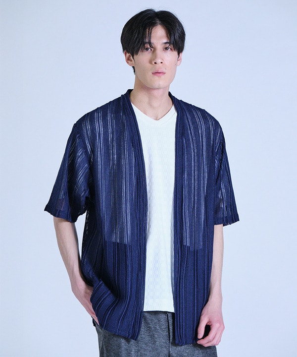 【WEB限定】シアストライプ半袖カーディガン＜ストレッチ・マシンウォッシャブル・通気性＞ 詳細画像 37