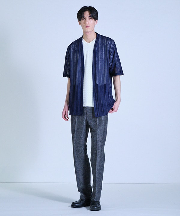 【WEB限定】シアストライプ半袖カーディガン＜ストレッチ・マシンウォッシャブル・通気性＞ 詳細画像 38