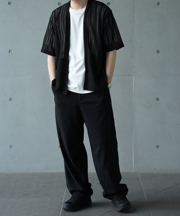 【WEB限定】シアストライプ半袖カーディガン＜ストレッチ・マシンウォッシャブル・通気性＞ 詳細画像 6