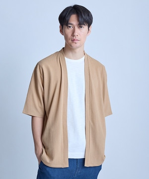 【WEB限定】シア―5分袖ボタンレスカーディガン＜ストレッチ・ハンドウォッシャブル・接触冷感・通気性＞