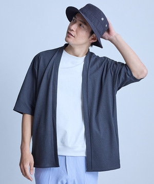 【WEB限定】シア―5分袖ボタンレスカーディガン＜ストレッチ・ハンドウォッシャブル・接触冷感・通気性＞