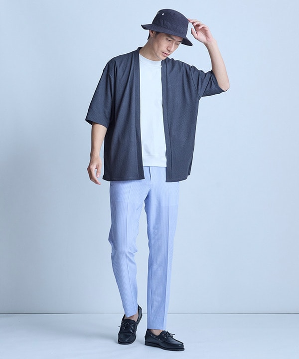 【WEB限定】シア―5分袖ボタンレスカーディガン＜ストレッチ・ハンドウォッシャブル・接触冷感・通気性＞ 詳細画像 11